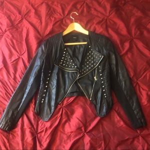 Studded faux leather jacket